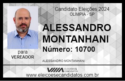 Candidato ALESSANDRO MONTANHANI 2024 - OLÍMPIA - Eleições