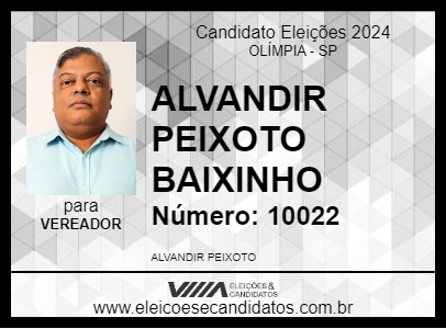 Candidato ALVANDIR PEIXOTO BAIXINHO 2024 - OLÍMPIA - Eleições