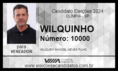 Candidato WILQUINHO 2024 - OLÍMPIA - Eleições