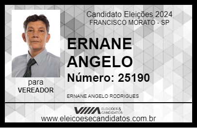 Candidato ERNANE ANGELO 2024 - FRANCISCO MORATO - Eleições