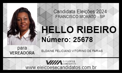 Candidato HELLO RIBEIRO 2024 - FRANCISCO MORATO - Eleições