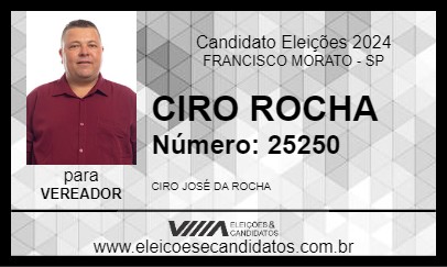 Candidato CIRO ROCHA 2024 - FRANCISCO MORATO - Eleições