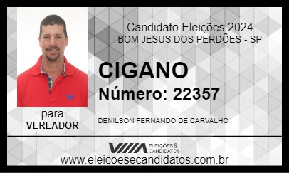 Candidato CIGANO 2024 - BOM JESUS DOS PERDÕES - Eleições