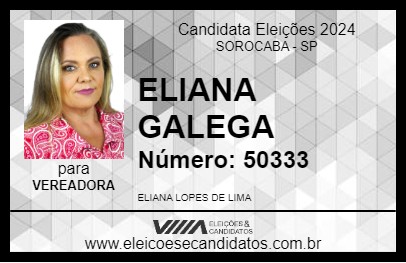 Candidato ELIANA GALEGA 2024 - SOROCABA - Eleições