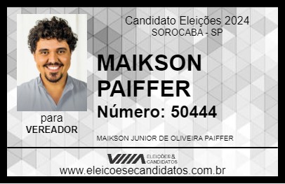 Candidato MAIKSON PAIFFER 2024 - SOROCABA - Eleições