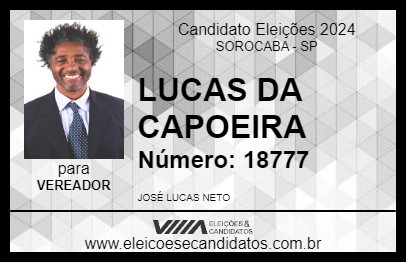 Candidato LUCAS DA CAPOEIRA 2024 - SOROCABA - Eleições