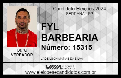 Candidato FYL BARBEARIA 2024 - SERRANA - Eleições