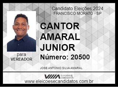 Candidato CANTOR AMARAL JUNIOR 2024 - FRANCISCO MORATO - Eleições