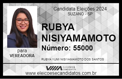 Candidato RUBYA NISIYAMAMOTO 2024 - SUZANO - Eleições