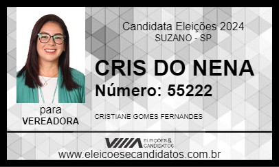 Candidato CRIS DO NENA 2024 - SUZANO - Eleições