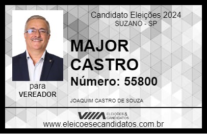 Candidato MAJOR CASTRO 2024 - SUZANO - Eleições