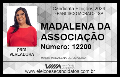 Candidato MADALENA DA ASSOCIAÇÃO 2024 - FRANCISCO MORATO - Eleições