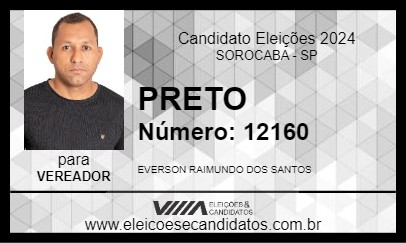 Candidato PRETO 2024 - SOROCABA - Eleições