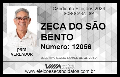 Candidato ZECA DO SÃO BENTO 2024 - SOROCABA - Eleições