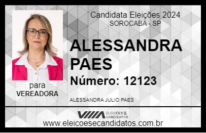 Candidato ALESSANDRA PAES 2024 - SOROCABA - Eleições