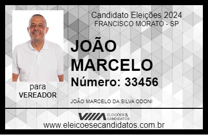 Candidato JOÃO MARCELO 2024 - FRANCISCO MORATO - Eleições