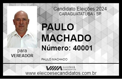 Candidato PAULO MACHADO 2024 - CARAGUATATUBA - Eleições