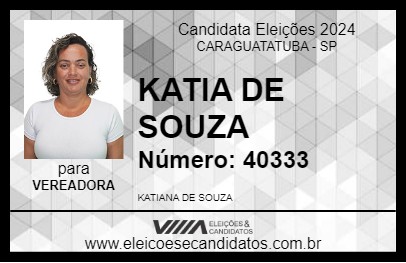 Candidato KATIA DE SOUZA 2024 - CARAGUATATUBA - Eleições