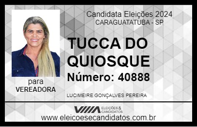 Candidato TUCCA DO QUIOSQUE 2024 - CARAGUATATUBA - Eleições