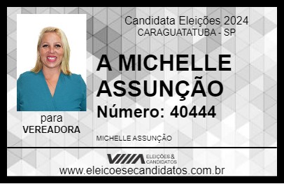 Candidato A MICHELLE ASSUNÇÃO 2024 - CARAGUATATUBA - Eleições