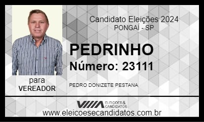 Candidato PEDRINHO 2024 - PONGAÍ - Eleições