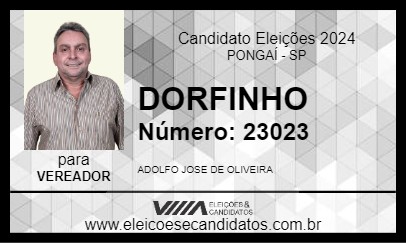 Candidato DORFINHO 2024 - PONGAÍ - Eleições