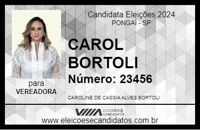 Candidato CAROL BORTOLI 2024 - PONGAÍ - Eleições