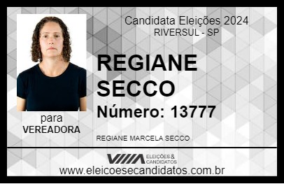 Candidato REGIANE SECCO 2024 - RIVERSUL - Eleições