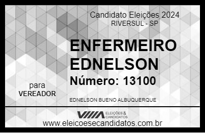 Candidato ENFERMEIRO EDNELSON 2024 - RIVERSUL - Eleições