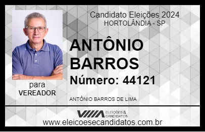 Candidato ANTÔNIO BARROS 2024 - HORTOLÂNDIA - Eleições