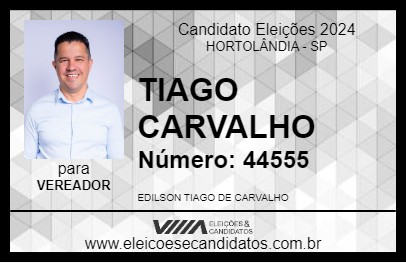 Candidato TIAGO CARVALHO 2024 - HORTOLÂNDIA - Eleições