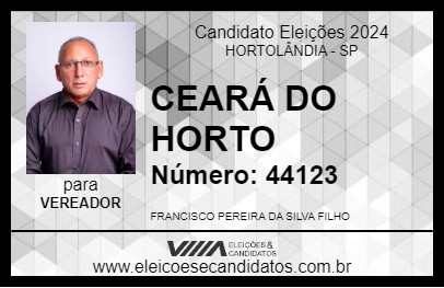 Candidato CEARÁ DO HORTO 2024 - HORTOLÂNDIA - Eleições