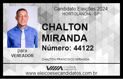 Candidato CHALTON MIRANDA 2024 - HORTOLÂNDIA - Eleições