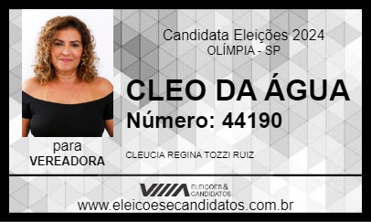 Candidato CLEO DA ÁGUA 2024 - OLÍMPIA - Eleições