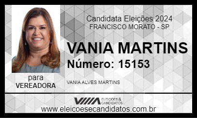 Candidato VANIA MARTINS 2024 - FRANCISCO MORATO - Eleições