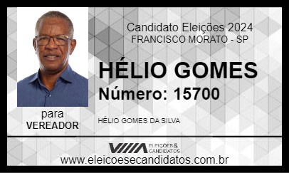 Candidato HÉLIO GOMES 2024 - FRANCISCO MORATO - Eleições