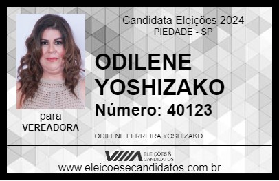 Candidato ODILENE YOSHIZAKO 2024 - PIEDADE - Eleições