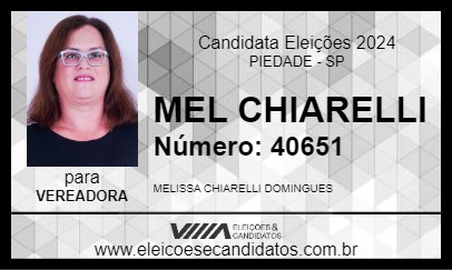 Candidato MEL CHIARELLI 2024 - PIEDADE - Eleições