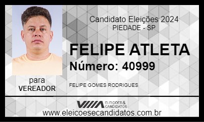 Candidato FELIPE ATLETA 2024 - PIEDADE - Eleições