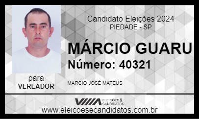 Candidato MÁRCIO GUARU 2024 - PIEDADE - Eleições