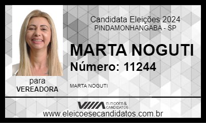 Candidato MARTA NOGUTI 2024 - PINDAMONHANGABA - Eleições