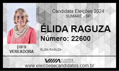 Candidato ÉLIDA RAGUZA 2024 - SUMARÉ - Eleições