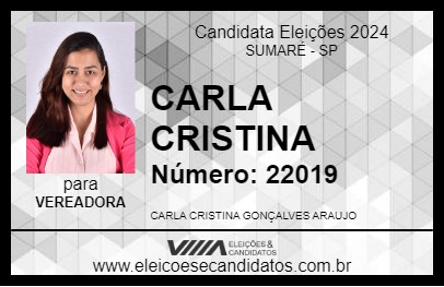 Candidato CARLA CRISTINA 2024 - SUMARÉ - Eleições