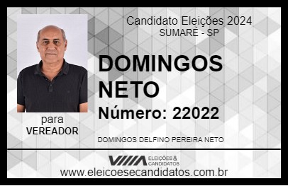 Candidato DOMINGOS NETO 2024 - SUMARÉ - Eleições