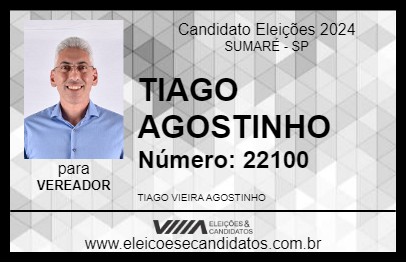 Candidato TIAGO AGOSTINHO 2024 - SUMARÉ - Eleições