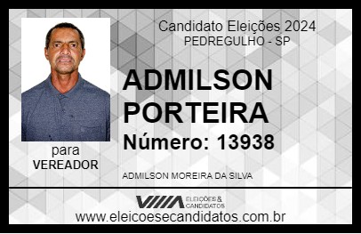 Candidato ADMILSON PORTEIRA 2024 - PEDREGULHO - Eleições