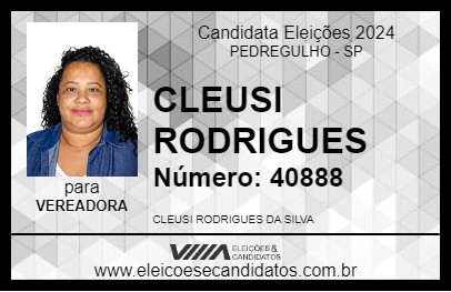 Candidato CLEUSI RODRIGUES 2024 - PEDREGULHO - Eleições