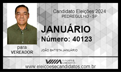 Candidato JANUÁRIO 2024 - PEDREGULHO - Eleições