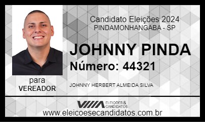 Candidato JOHNNY PINDA 2024 - PINDAMONHANGABA - Eleições