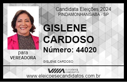 Candidato GISLENE CARDOSO 2024 - PINDAMONHANGABA - Eleições